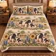 Calf and Baby Cow Nursery Storybook Quilt Set, Farmhouse Bedding Gift for Animal Lovers