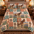 Mule Farmhouse Patchwork Quilt Set, Farmhouse Bedding Gift for Animal Lovers