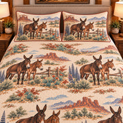 Mule Country Toile quilt set — close-up