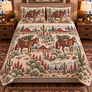 Mule Christmas Farm quilt set — front view