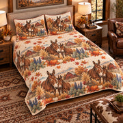 Mule Autumn Harvest quilt set — left-angle hero
