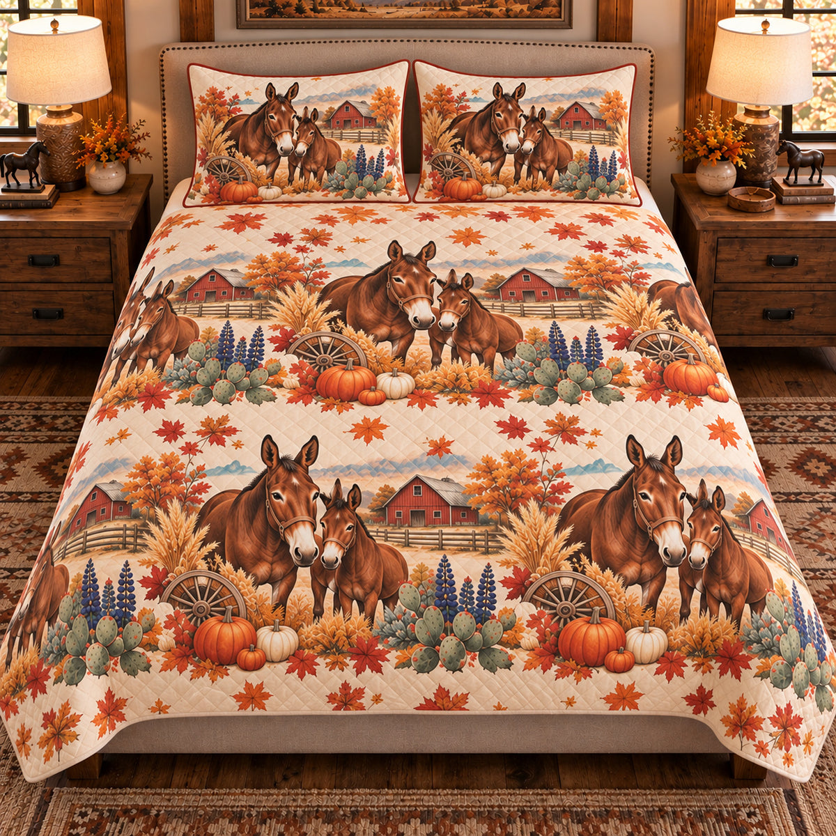 Mule Autumn Harvest quilt set — front view