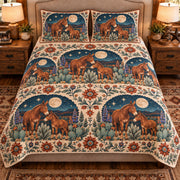 Mule Moonlit Folk Farm quilt set — front view