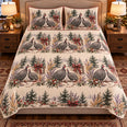 Guinea Fowl Christmas Farm Quilt Set, Farmhouse Bedding Gift for Animal Lovers