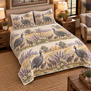 Guinea Fowl Nursery Storybook quilt set — left angle hero