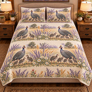 Guinea Fowl Nursery Storybook quilt set — front view