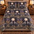 Guinea Fowl Moonlit Folk Farm Quilt Set, Farmhouse Bedding Gift for Animal Lovers