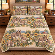 Miniature Donkey Nursery Storybook quilt set — front view