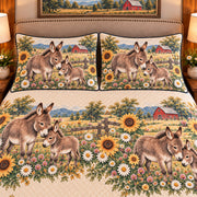 Miniature Donkey Nursery Storybook quilt set — close-up