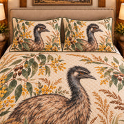 Emu Botanical Portrait quilt set — close-up