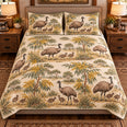 Emu Country Toile Quilt Set, Farmhouse Bedding Gift for Animal Lovers
