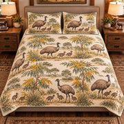 Emu Country Toile quilt set — front view