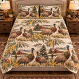 Emu Christmas Farm Quilt Set, Farmhouse Bedding Gift for Animal Lovers