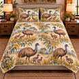 Emu Nursery Storybook Quilt Set, Farmhouse Bedding Gift for Animal Lovers