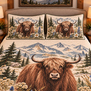 Yak Botanical Portrait quilt set — close-up
