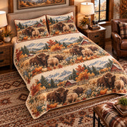 Yak Autumn Harvest quilt set — left angle hero