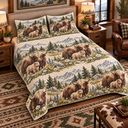 Yak Nursery Storybook quilt set — left angle hero