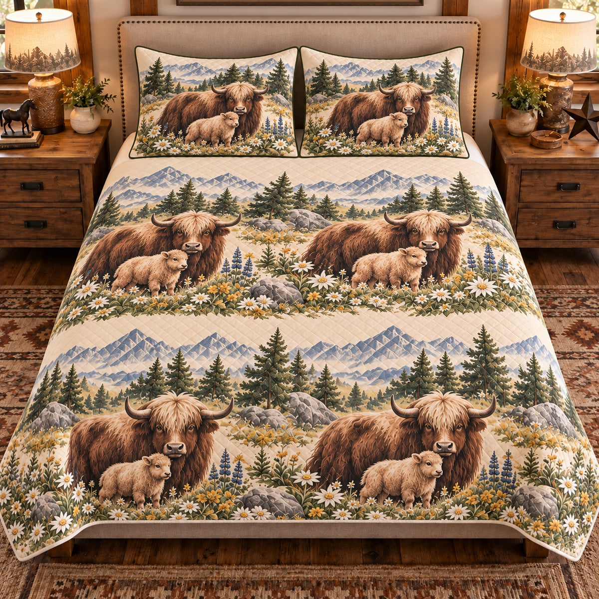 Yak Nursery Storybook quilt set — front view