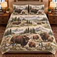 Yak Vintage Field Guide Quilt Set, Farmhouse Bedding Gift for Animal Lovers