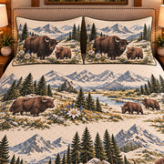 Yak Vintage Field Guide quilt set — close-up