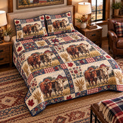 Ox Farmhouse Patchwork quilt set — left angle hero