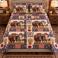 Ox Farmhouse Patchwork Quilt Set, Farmhouse Bedding Gift for Animal Lovers