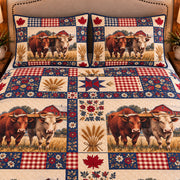 Ox Farmhouse Patchwork quilt set — close-up