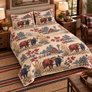 Ox Country Toile quilt set — left angle hero