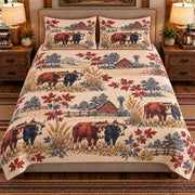 Ox Country Toile quilt set — front view