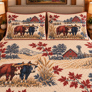 Ox Country Toile quilt set — close-up