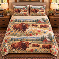 Ox Wildflower Meadow Quilt Set, Farmhouse Bedding Gift for Animal Lovers