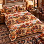Ox Autumn Harvest quilt set — left angle hero