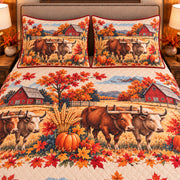 Ox Autumn Harvest quilt set — close-up