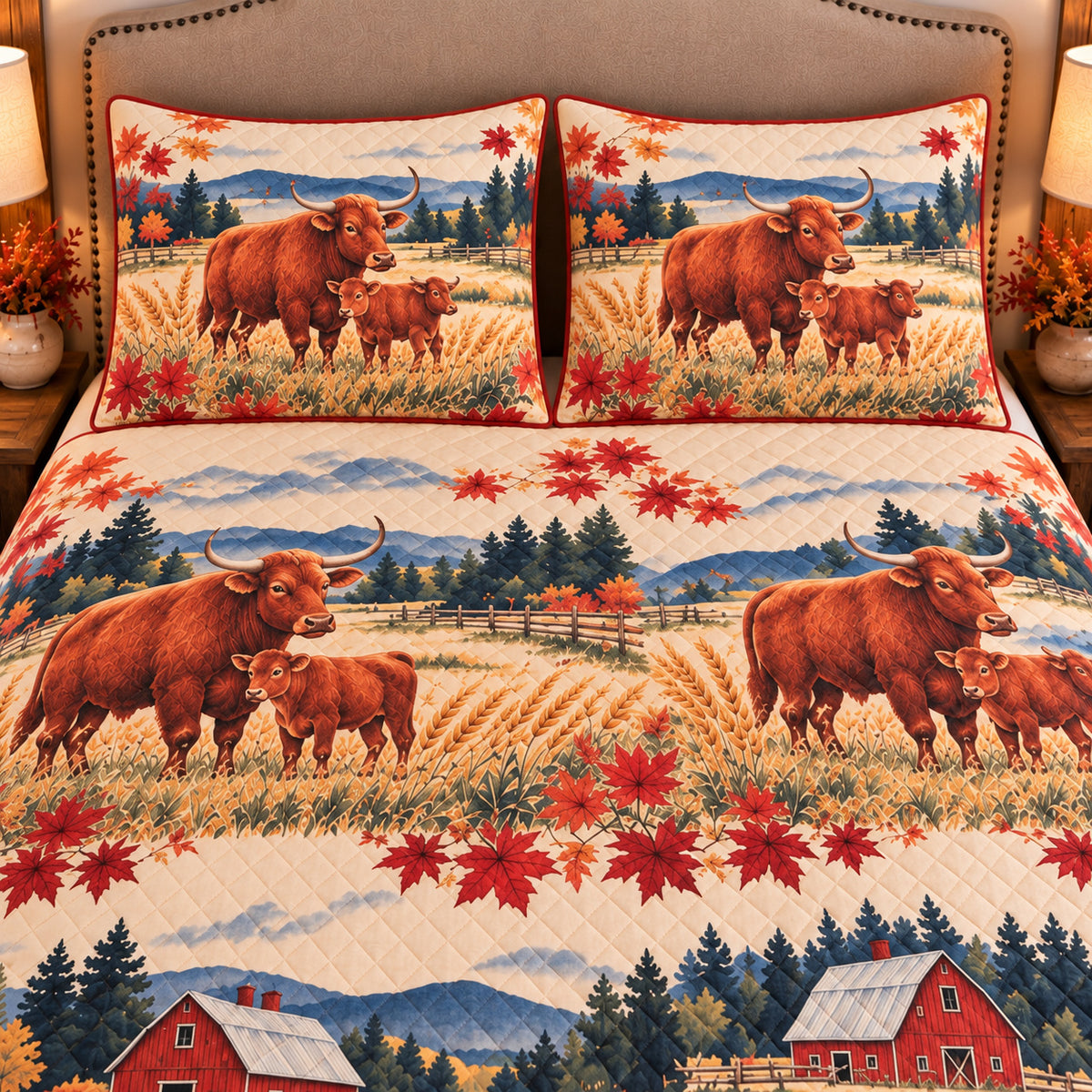 Ox Nursery Storybook quilt set — close-up