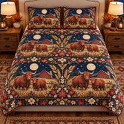 Ox Moonlit Folk Farm quilt set — front view