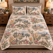 Pigeon & Dove Country Toile quilt set — front view