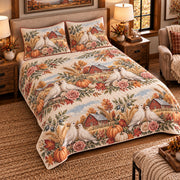 Pigeon & Dove Autumn Harvest quilt set — left angle hero