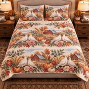 Pigeon & Dove Autumn Harvest quilt set — front view