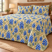 Texas bluebonnet quilt set right angle, AI mockup