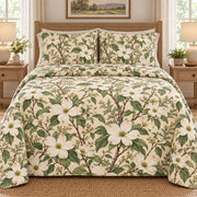 Dogwood quilt set front view, AI mockup