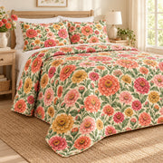 Zinnia quilt set left angle, AI mockup