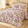 Lilac Cottage Reverie Quilt Set, Purple Floral Bedding, Spring Gift for Her