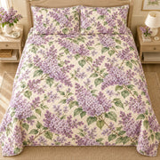 Lilac quilt set overhead, AI mockup