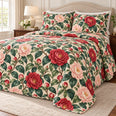 Camellia Southern Garden Quilt Set, Romantic Floral Bedding, Gift for Garden Lovers