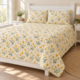 Buttercup Summer Haze Quilt Set, Yellow Floral Bedding, Gift for Meadow Lovers
