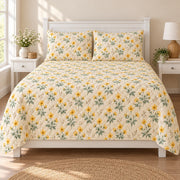 Buttercup Summer Haze quilt set, front, AI-generated mockup