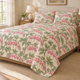 Bleeding Heart Cottage Quilt Set, Vintage Floral Bedding, Gift for Garden Lovers