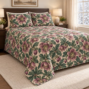 Winter Hellebore Botanical quilt set, left, AI-generated mockup