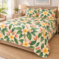 Island Plumeria Breeze Quilt Set, Tropical Floral Bedding, Gift for Beach Lovers