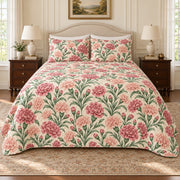 Carnation Vintage Bloom quilt set, 02-front, AI-generated mockup